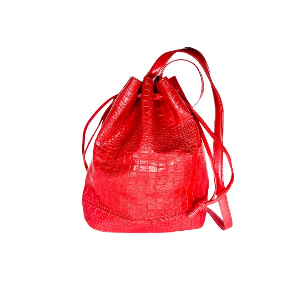 Vintage Red Croc Bucket Bag